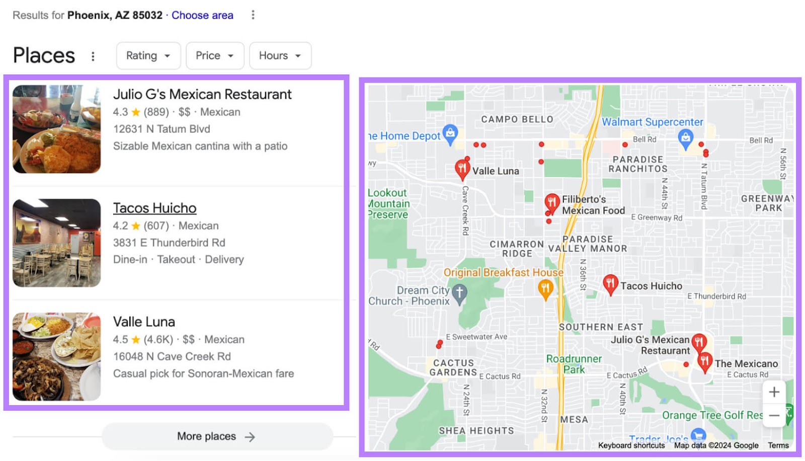 Conceptual diagram showing review stars impacting local search rankings