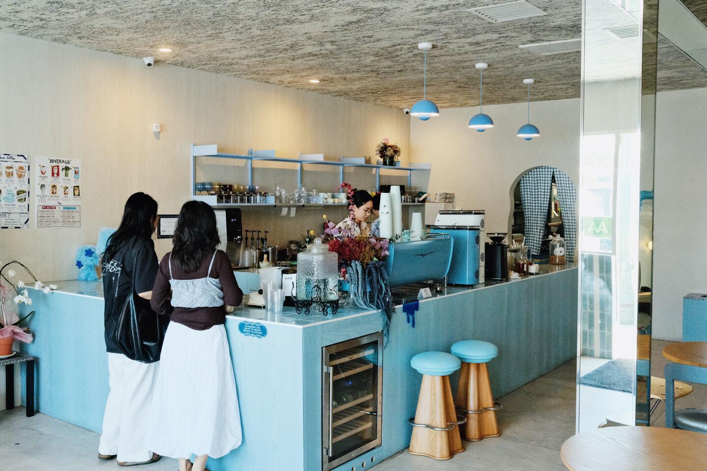 aesthetic coffee shop Los Angeles interior
